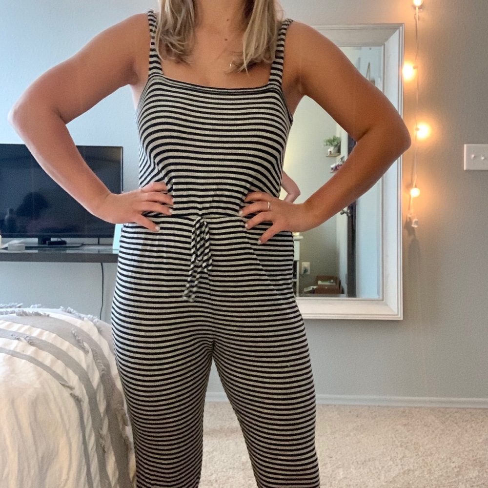 Grey & Black Striped SOFT Jumpsuit